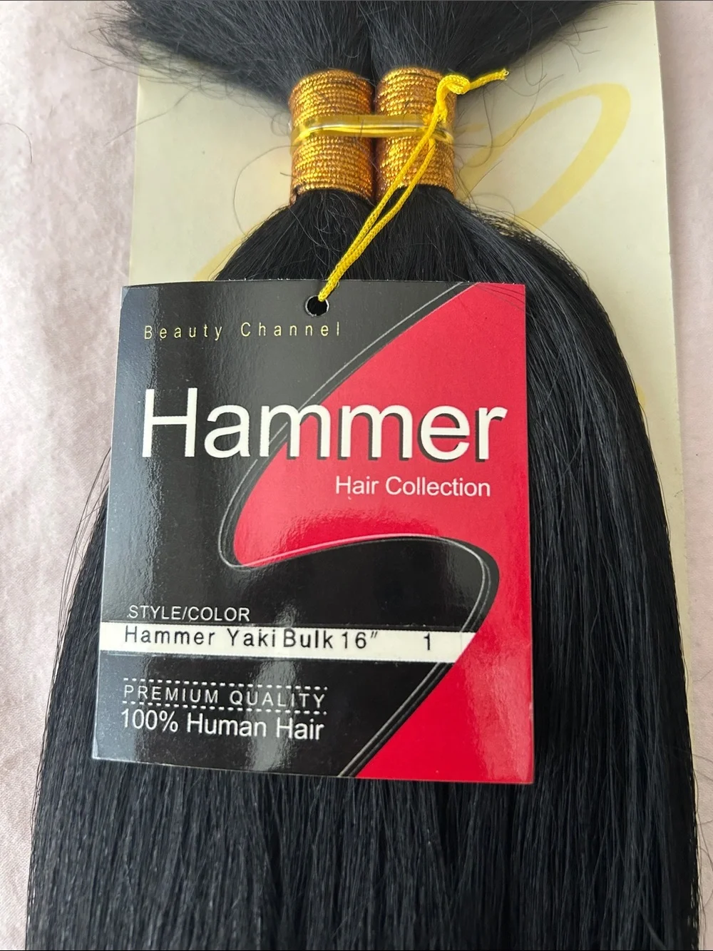 Hammer Hair Collection 16” Bulk 100% Human Hair Color 1 Black (3 packs)